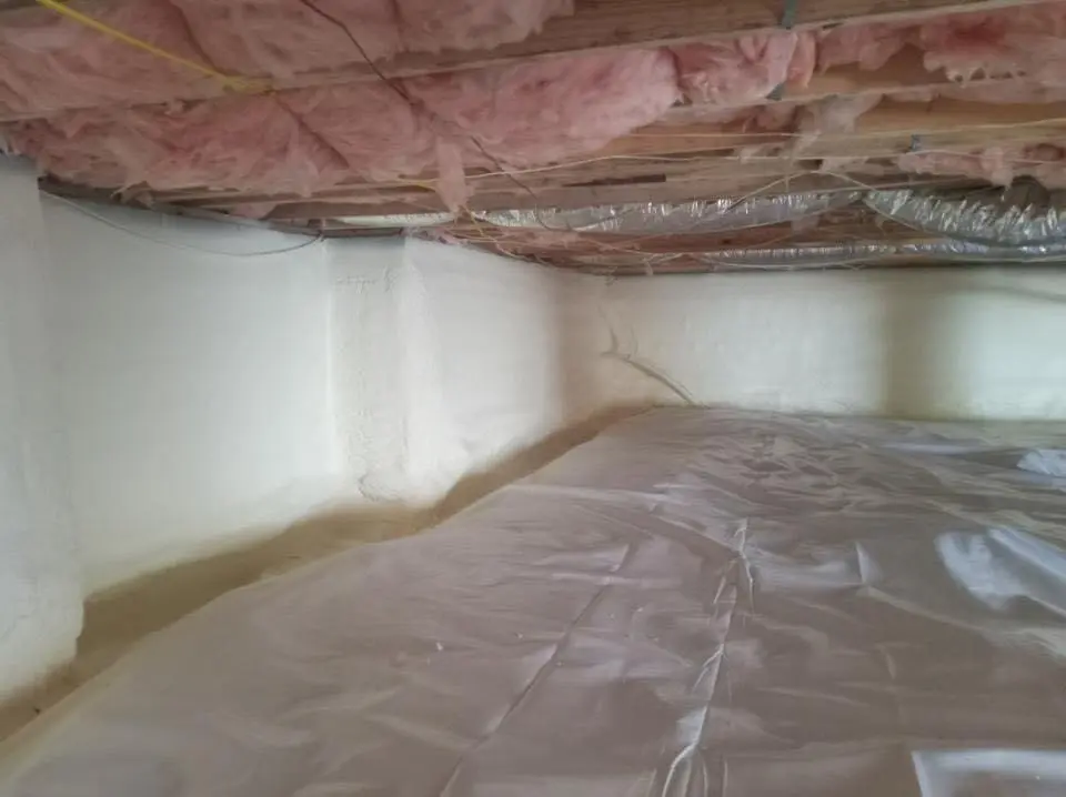 Crawl space encapsulation with closed-cell spray foam for Attic Insulation in Parlier